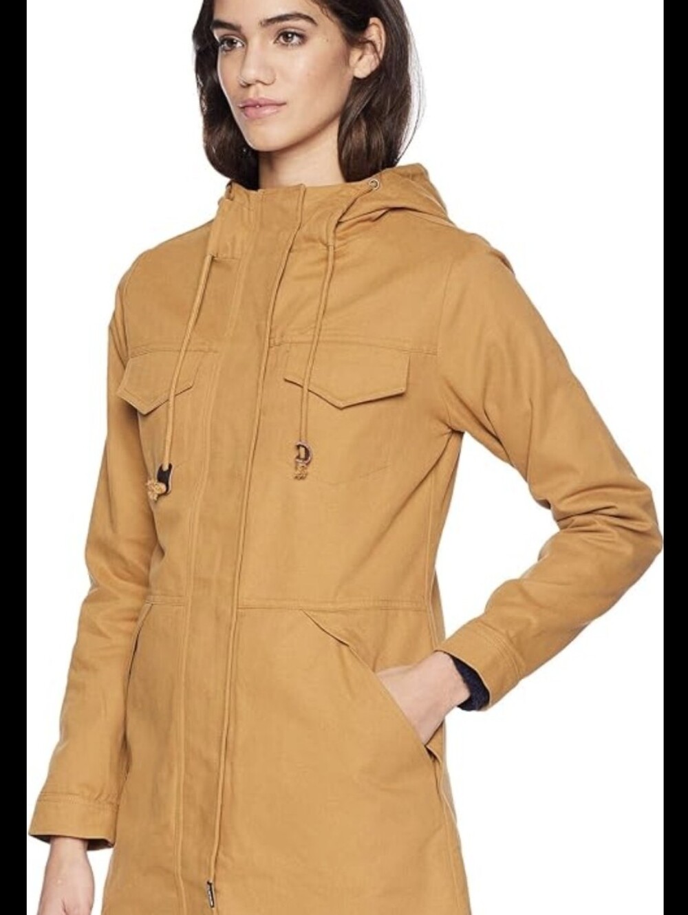 Dakine Valentina Around Town Women's Hooded Utility Jacket in Camel Brown Size S